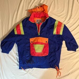 East-West Vintage Neon Unisex Colorblock Snowboard Ski Jacket winter windbreaker
